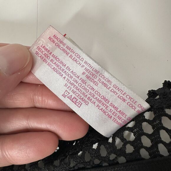 No Boundaries Black Mesh Swim Coverup Sz S Pullover Drawstring Tassel Beach NoBo - Picture 7 of 13